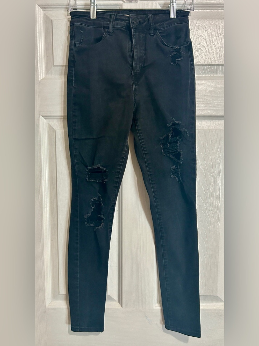 SO Black Distressed Skinny Jeans